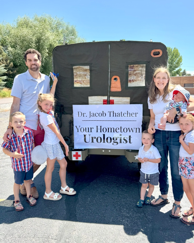 Dr. Jacob B. Thatcher with his family outside
